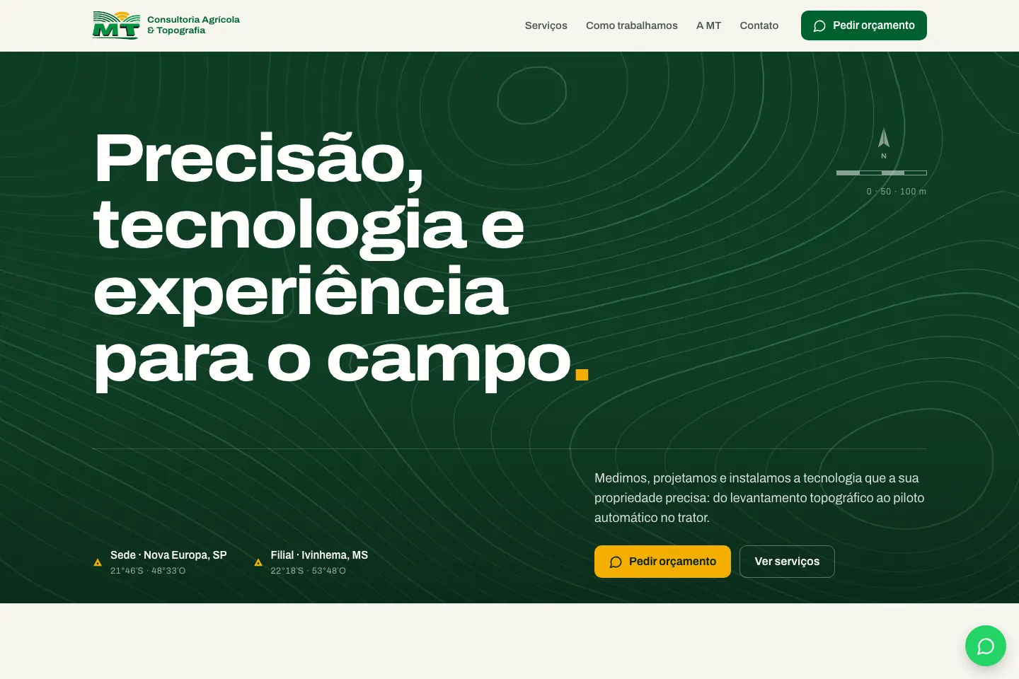 Página inicial do site MT Consultoria